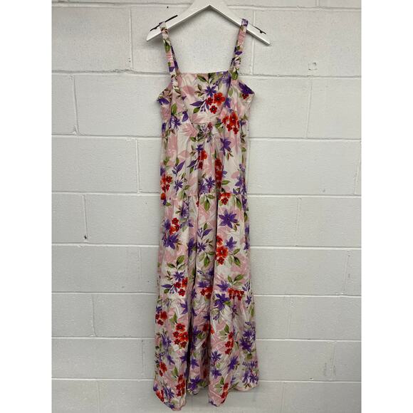 RTR Louna Sz S Floral Purple Red Tiered Sleeveless Resort Maxi Dress printed - Picture 4 of 6